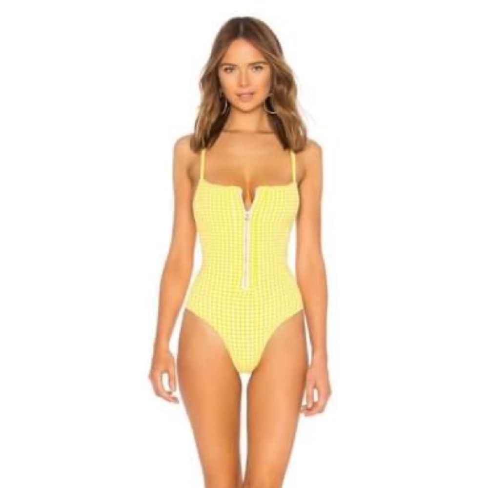REVOLVE Blue Life Zip Up One Piece Swim